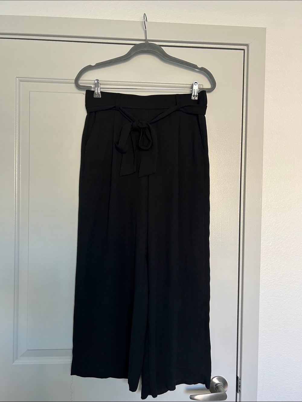 Halogen High-Waist Black Wide-Leg Tie-Waist Dress pants